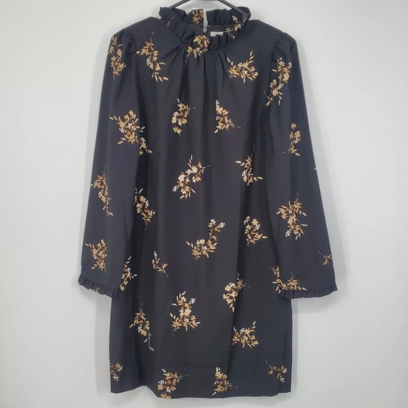 NWT Women's J.Crew Ruffleneck Floral Shift Dress - Picture 2 of 12